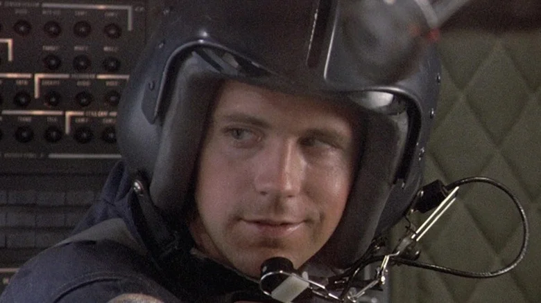 Dana Carvey wears a helicopter helmet as co-pilot Clinton "JAFO" Wonderlove in Blue Thunder