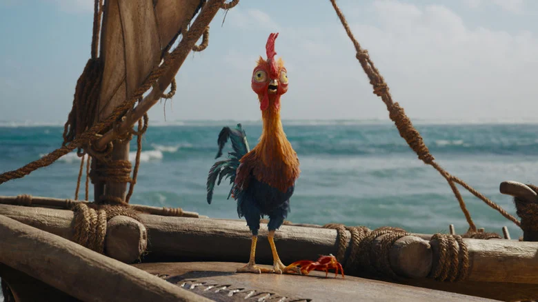 Heihei on a boat in Moana (2026)