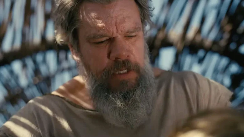 Odysseus looking stricken with emotion in The Odyssey