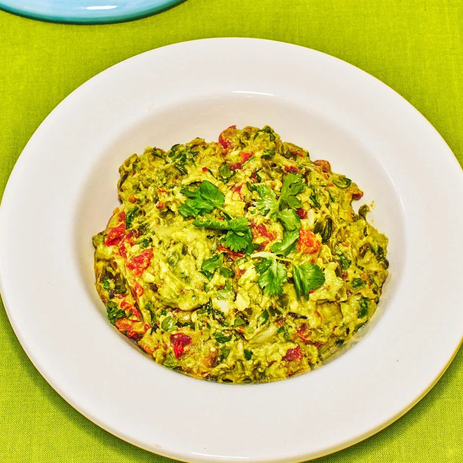 Image may contain Food Plate Guacamole and Food Presentation