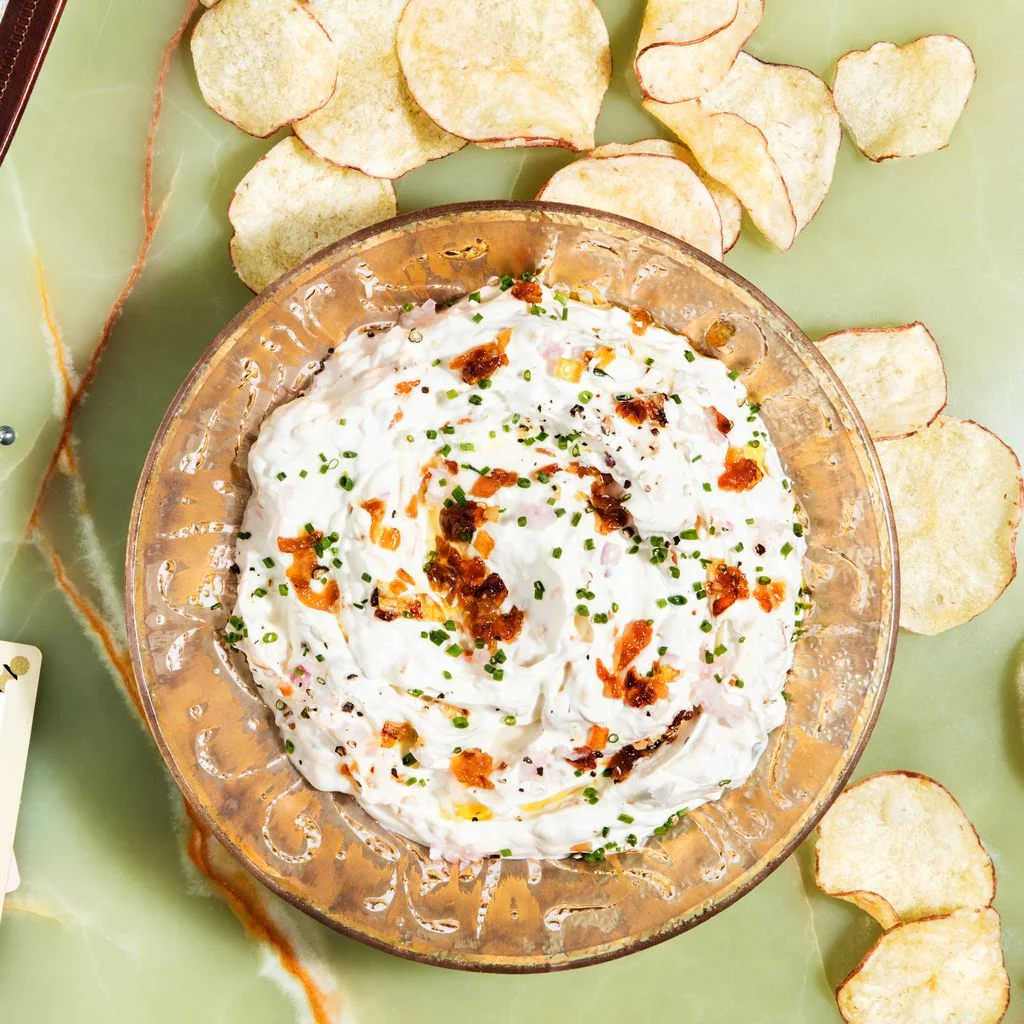 This image may contain Food Bread and Dip