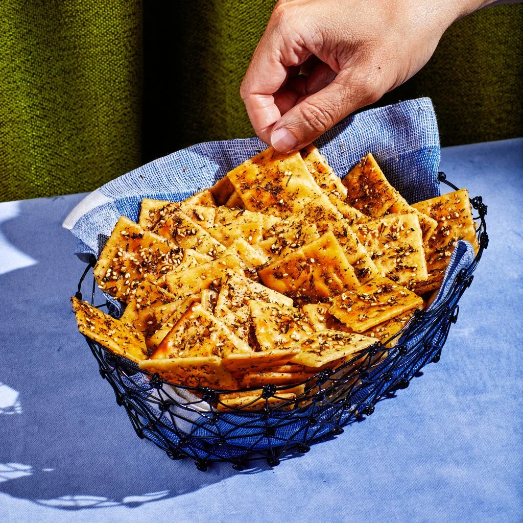 Zaatar Fire Crackers served in a basket