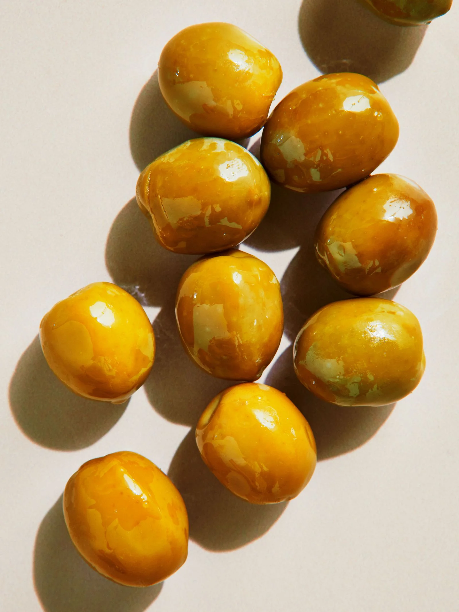 Shiny green Castelvetrano olives