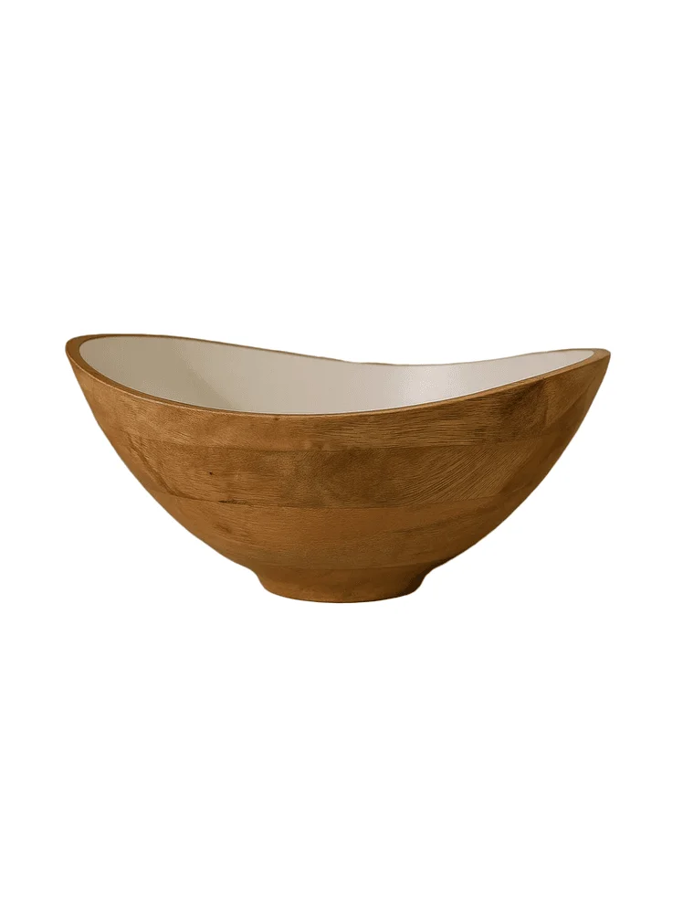 Pepper + Vetiver Palmer Wood+White Bowl