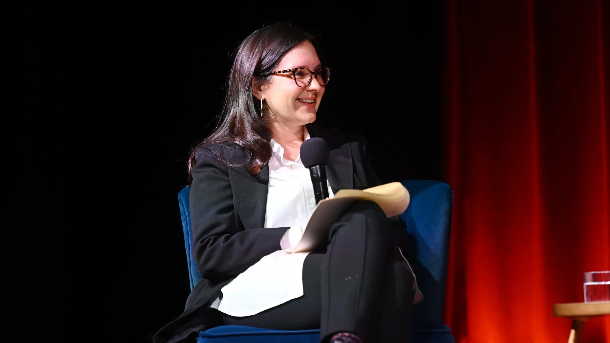 Bari Weiss speaks onstage during Book Club Event With Peggy Noonan on November 19, 2024 in New York City.