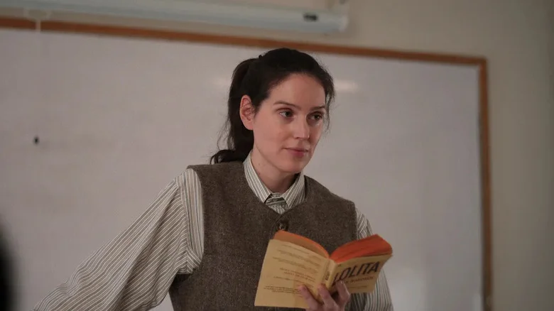 Agnes reading a book to her class in Sorry, Baby