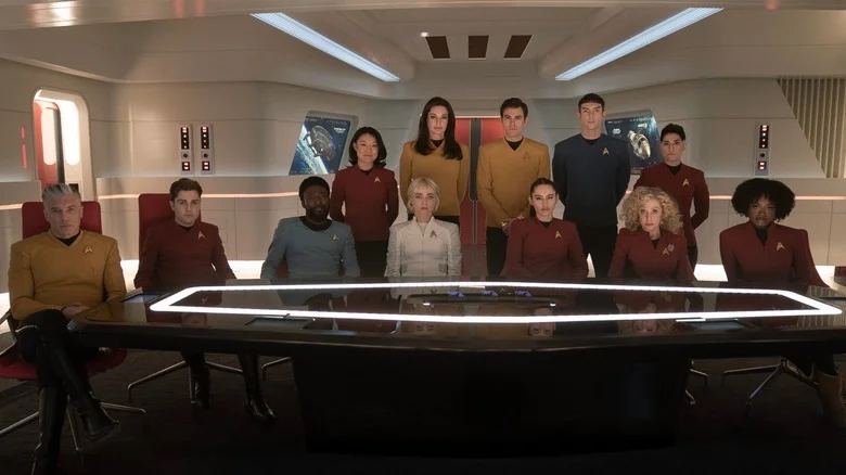 A group shot of the cast of Star Trek: Strange New Worlds