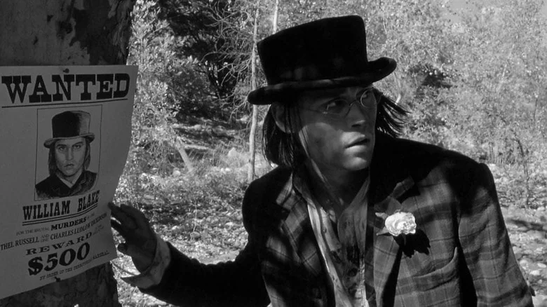 William Blake (Johnny Depp) stands by his wanted poster in Dead Man