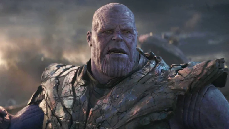 Josh Brolin as Thanos looking astonished in Avengers: Endgame