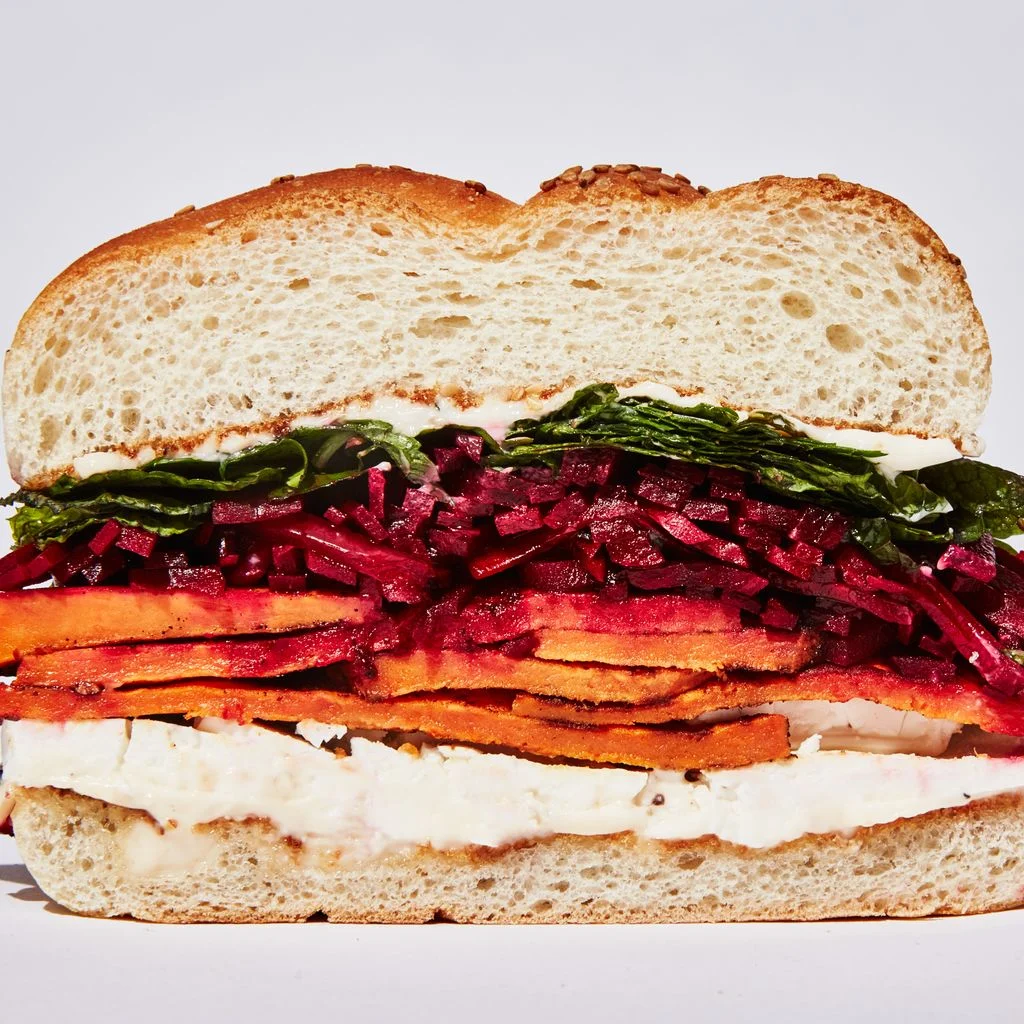 This image may contain Burger Food and Sandwich