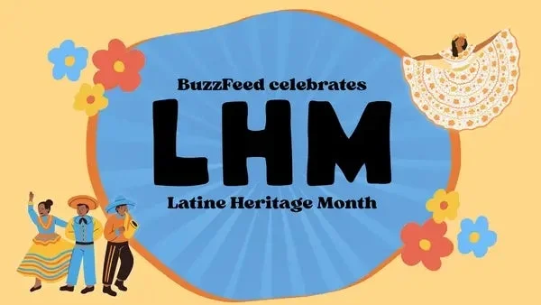 BuzzFeed celebrates Latine Heritage Month with dancers in traditional attire and floral decorations