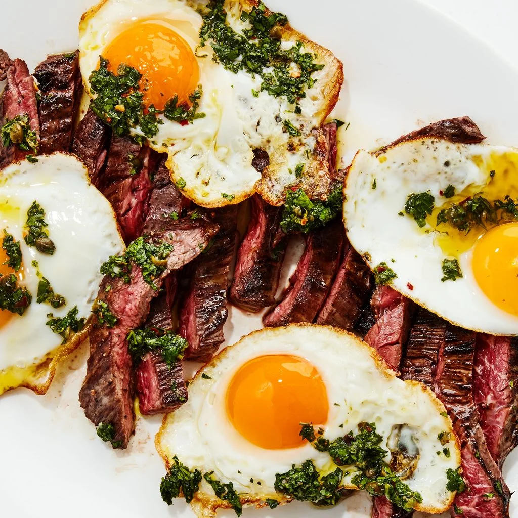 Steak and Eggs with Salsa Verde recipe
