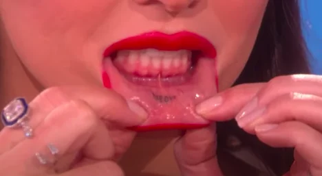 Close-up of the "meow" tat