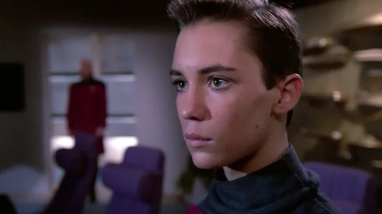 Wesley Crusher looking out a window on Star Trek: The Next Generation
