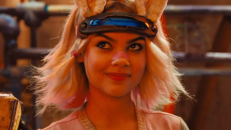 Ariana Greenblatt as Tiny Tina looking up mischievously in Borderlands
