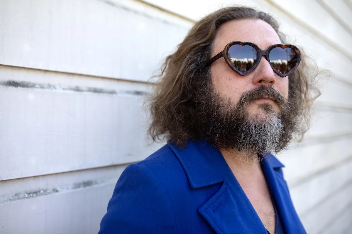 Singer-songwriter Jim James, leader of My Morning Jacket, in South Pasadena, California. He was about to release a new solo album, "Wowed Out," his first in eight years. (Credit: Steve Appleford)