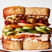 Texas Toast Turkey Sandwich made with leftover Thanksgiving Turkey