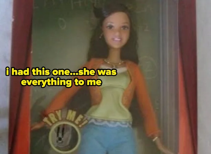 Gabriella doll in "High School Musical" box, wearing a casual outfit with a green top and jeans