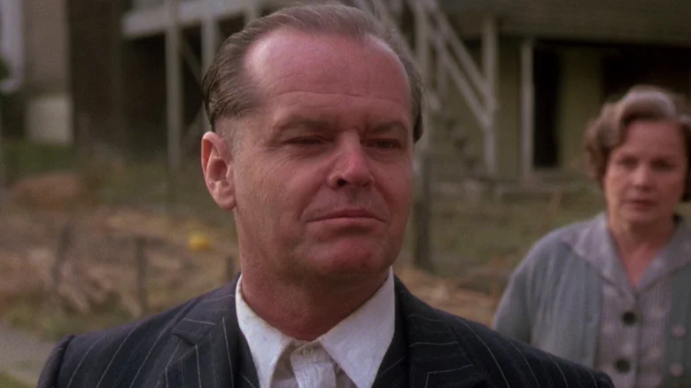 Jack Nicholson wears a slick suit as Francis Phelan in Ironweed